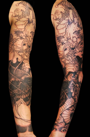 Tattoos - Cartoon tattoos - dragon's sleeve